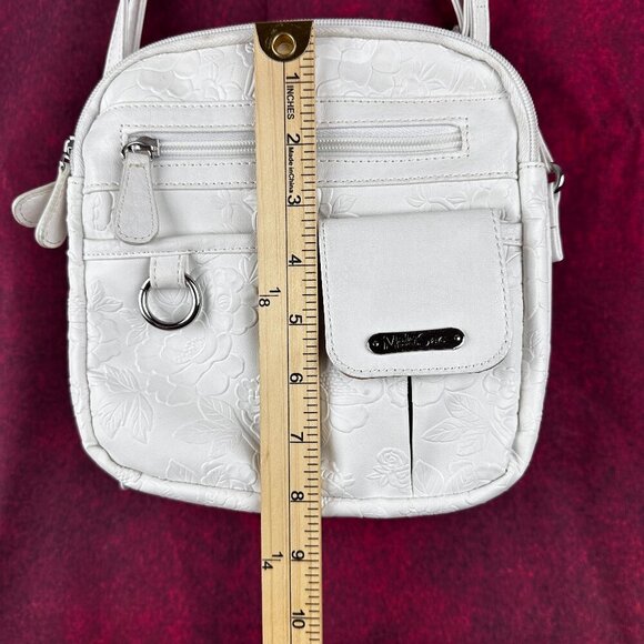 MULTISAC ELEGANT WHITE FLORAL EMBOSSED CROSSBODY BAG - Picture 14 of 14